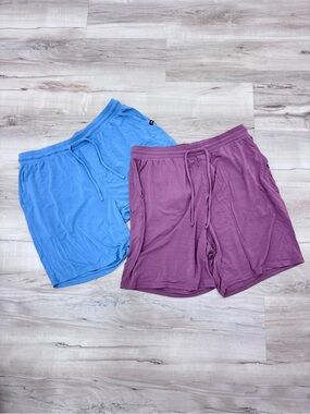 MeUndies blue & mauve pink pajama boxers 2 total so comfy Sz Large
